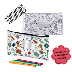 Classroom-Themed Colour-In Pencil Case Kit - 10 Pack ($3.50 per child)