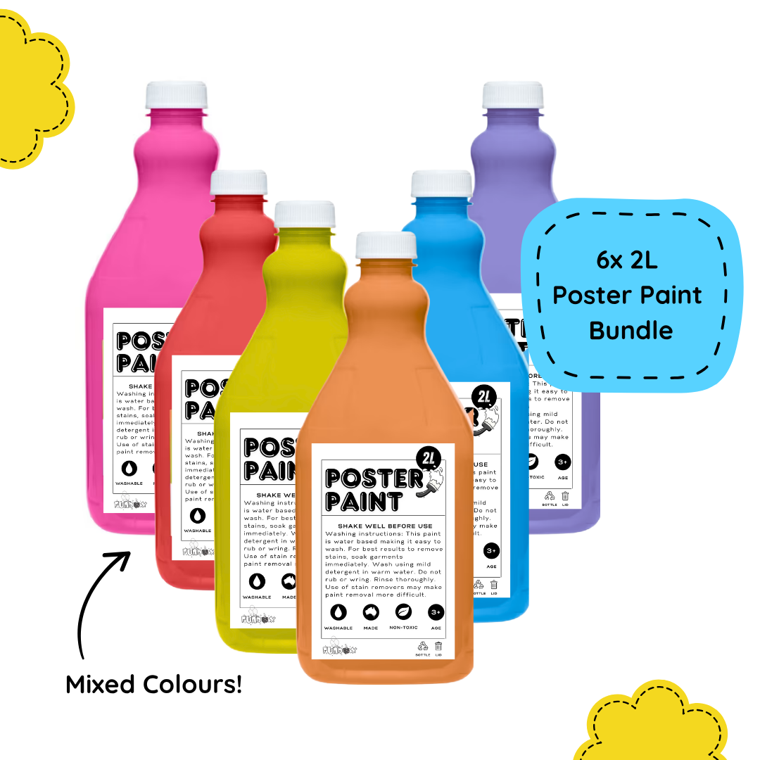 Bulk Paint Bundle - 6 x 2L Mixed Poster Paint