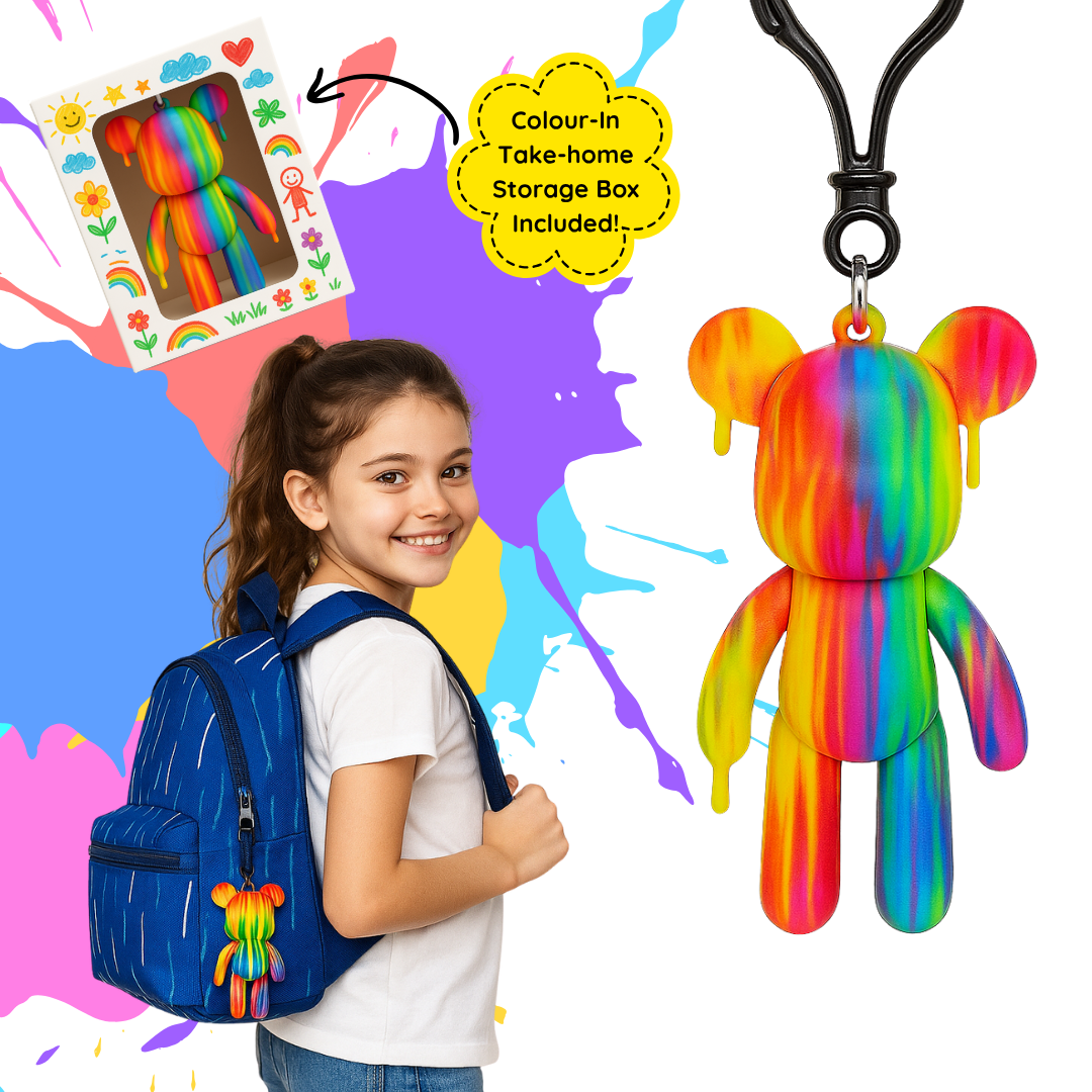 Colour Splash Bear Keyring - 10 Pack ($5.20 per child)
