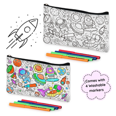 Space-Themed Colour-In Pencil Case Kit - 10 pack ($3.50 per child)
