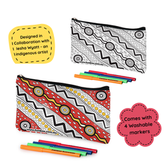 First Nations Designed Colour-In Pencil Case Kit - 10 Pack ($3.50 per child)