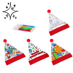 Colour-In Christmas Santa Hat - Bulk 250 units ($1.30 per child)