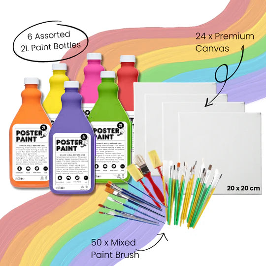 Ultimate Paint & Canvas Creativity Pack (For 24 Kids)